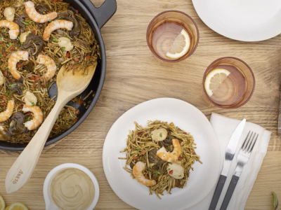 Prawn and Artichoke Fideuá