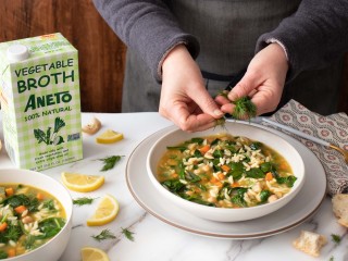 5 - Lemony Spinach and Orzo Soup