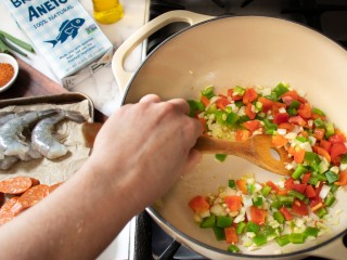 1 - Sopa Jambalaya amb Gambes i Andouille 