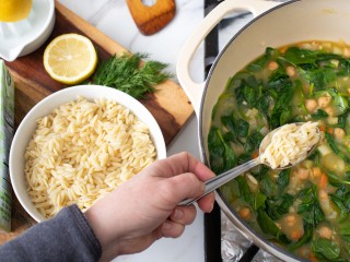 4 - Lemony Spinach and Orzo Soup