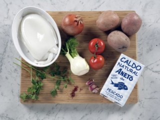 1 - Estofat mariner amb sípia, patates i safrà